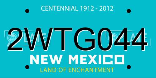 2WTG044 New Mexico License Plate