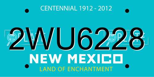 2WU6228 New Mexico License Plate