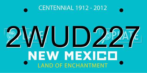 2WUD227 New Mexico License Plate