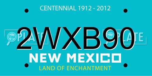 2WXB90 New Mexico License Plate