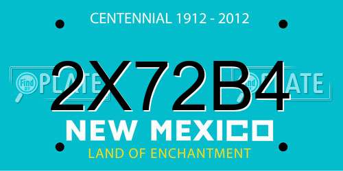 2X72B4 New Mexico License Plate