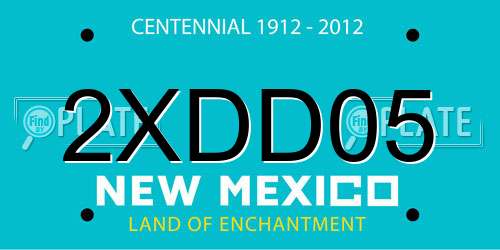2XDD05 New Mexico License Plate