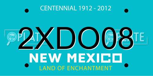 2XDO08 New Mexico License Plate