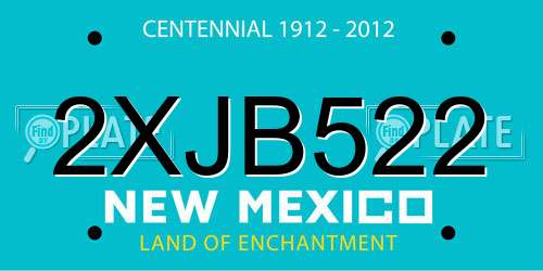 2XJB522 New Mexico License Plate