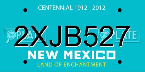 2XJB527 New Mexico License Plate