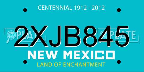 2XJB845 New Mexico License Plate