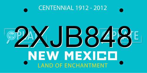 2XJB848 New Mexico License Plate