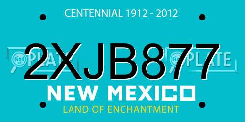 2XJB877 New Mexico License Plate