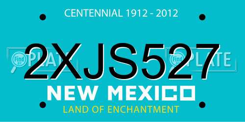 2XJS527 New Mexico License Plate
