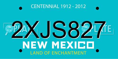 2XJS827 New Mexico License Plate