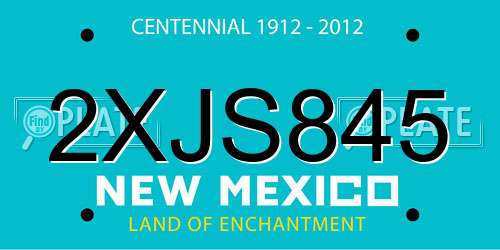 2XJS845 New Mexico License Plate
