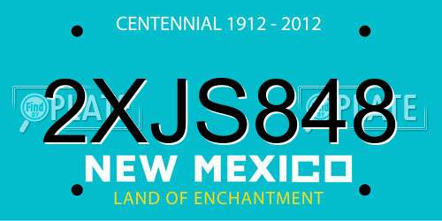 2XJS848 New Mexico License Plate