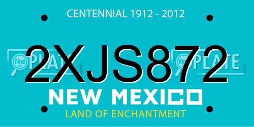 2XJS872 New Mexico License Plate