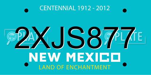 2XJS877 New Mexico License Plate