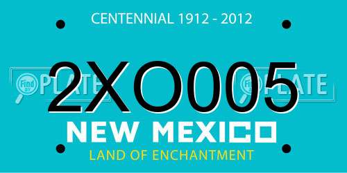 2XO005 New Mexico License Plate