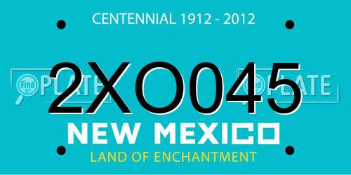 2XO045 New Mexico License Plate