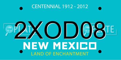 2XOD08 New Mexico License Plate