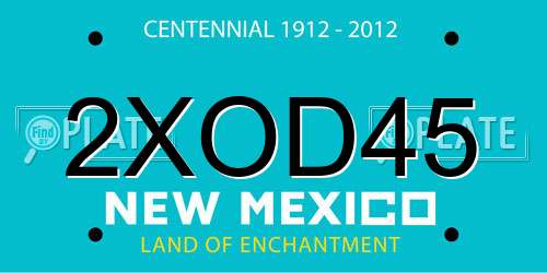 2XOD45 New Mexico License Plate