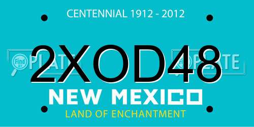 2XOD48 New Mexico License Plate