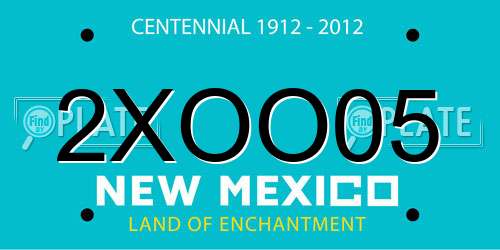 2XOO05 New Mexico License Plate