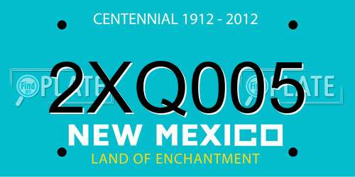 2XQ005 New Mexico License Plate