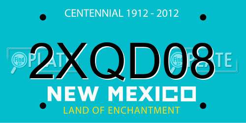 2XQD08 New Mexico License Plate