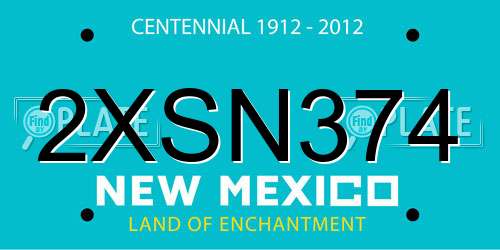 2XSN374 New Mexico License Plate