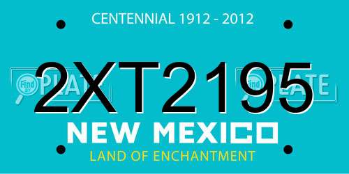 2XT2195 New Mexico License Plate