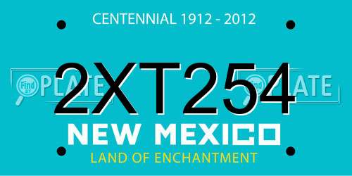 2XT254 New Mexico License Plate