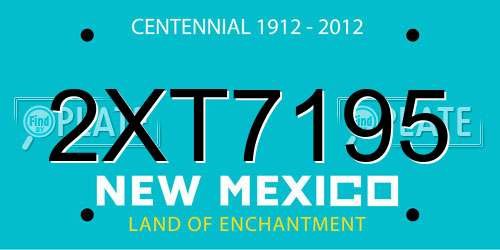 2XT7195 New Mexico License Plate