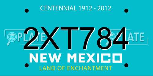 2XT784 New Mexico License Plate