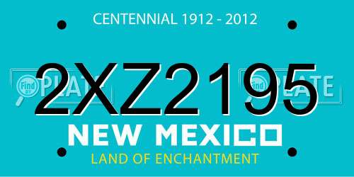 2XZ2195 New Mexico License Plate