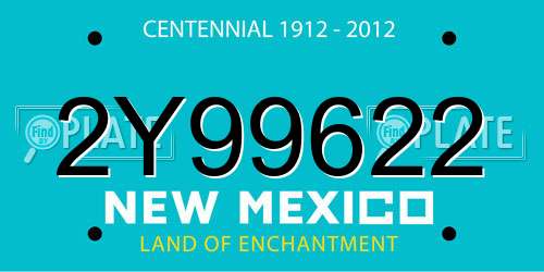 2Y99622 New Mexico License Plate