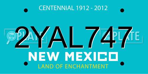 2YAL747 New Mexico License Plate