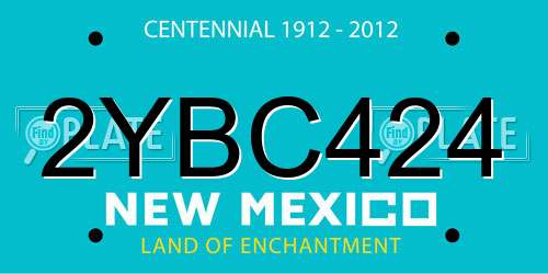 2YBC424 New Mexico License Plate