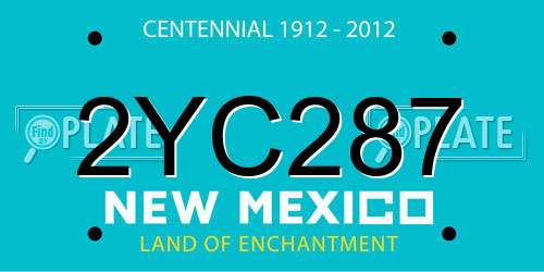 2YC287 New Mexico License Plate