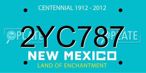 2YC787 New Mexico License Plate