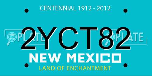 2YCT82 New Mexico License Plate