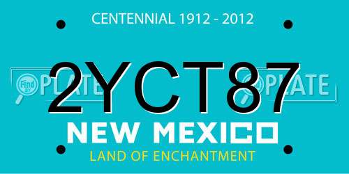 2YCT87 New Mexico License Plate