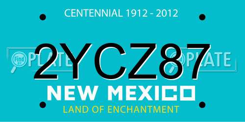 2YCZ87 New Mexico License Plate