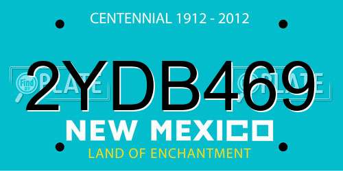 2YDB469 New Mexico License Plate