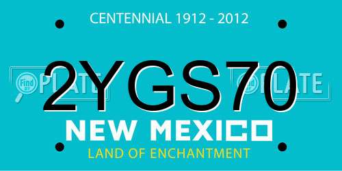 2YGS70 New Mexico License Plate