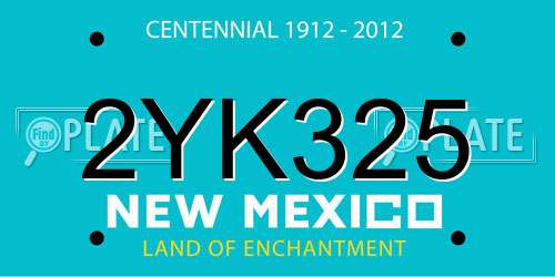 2YK325 New Mexico License Plate