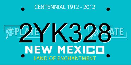 2YK328 New Mexico License Plate