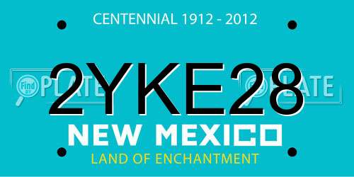 2YKE28 New Mexico License Plate