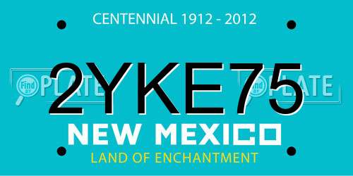 2YKE75 New Mexico License Plate