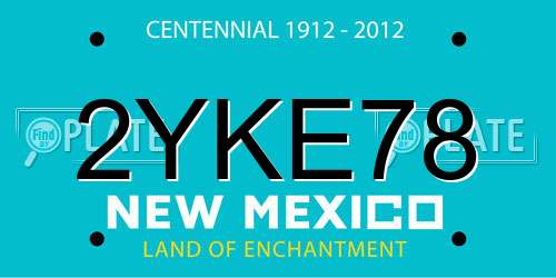 2YKE78 New Mexico License Plate