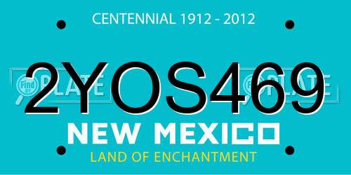 2YOS469 New Mexico License Plate