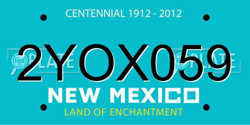 2YOX059 New Mexico License Plate