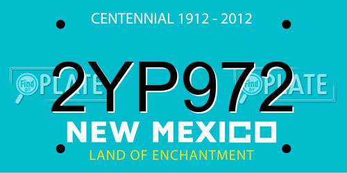 2YP972 New Mexico License Plate